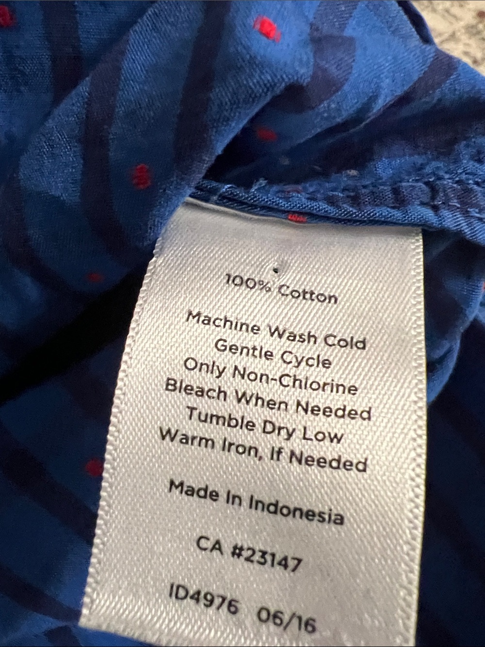 Talbots Navy and Red Checked Ruffle Henley - Picture 10 of 10